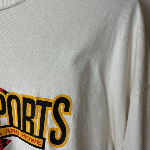 Vintage 90s Y2K Motorsports Dewey Cheetham Howe Racing T Shirt White XL Solid - Picture 8 of 16